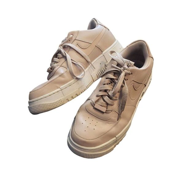 Nike Sneakers Women's 10 Blush Beige Air Force 1 Sage Low Lace Up Leather - Picture 1 of 6